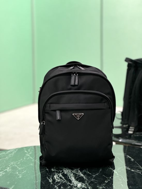 Prada Saffiano Leather Trim Nylon Backpack 2VD048