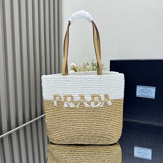 Prada Raffia Woven Tote Bag 1BG454