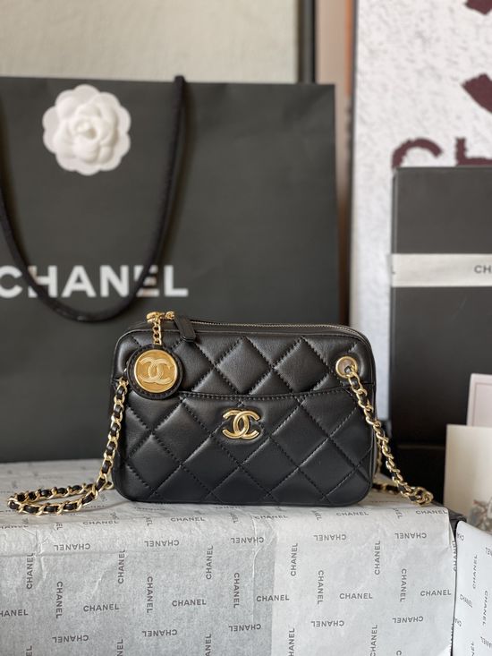 Chanel Camera Bag Lambskin Gold Hardware AS5190
