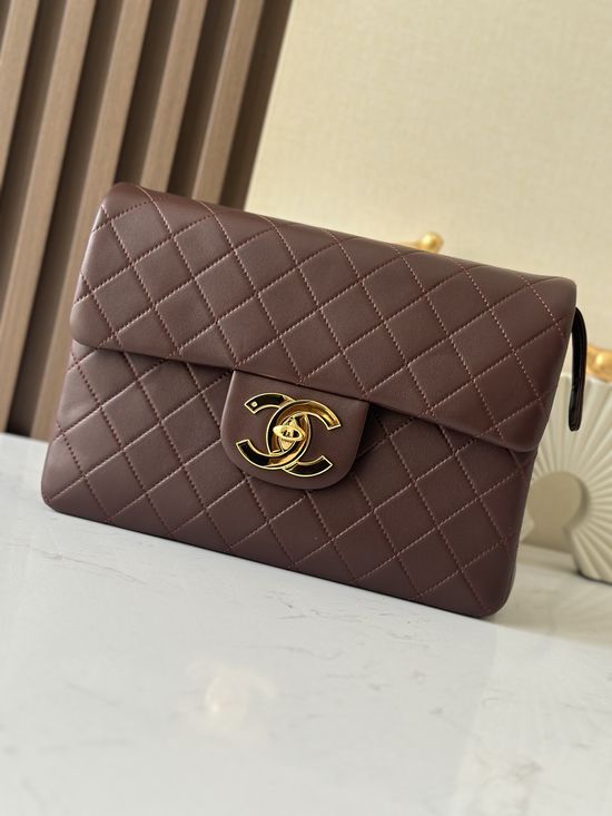 Chanel Classic Flap Large Gold Logo Bag A2219