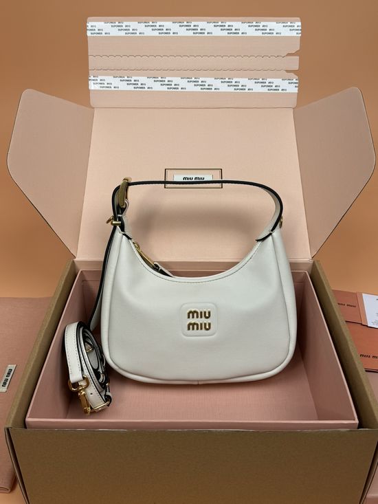 Miu Miu Crescent Leather Top Handle Crossbody Bag 5BP161