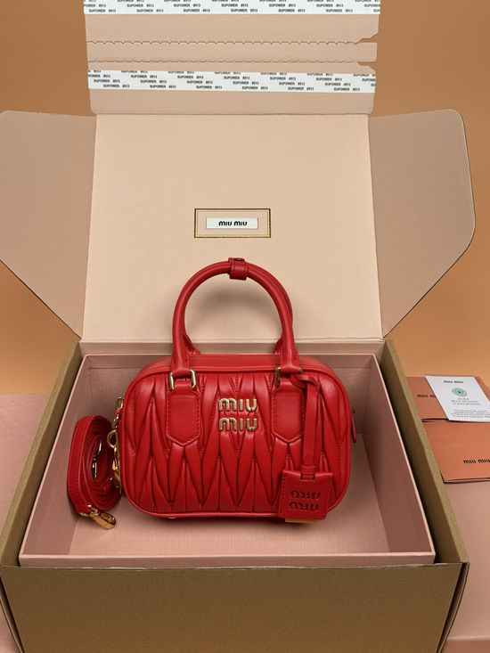 Miu Miu Arcadie Matelasse Bowling Bag 5BB123
