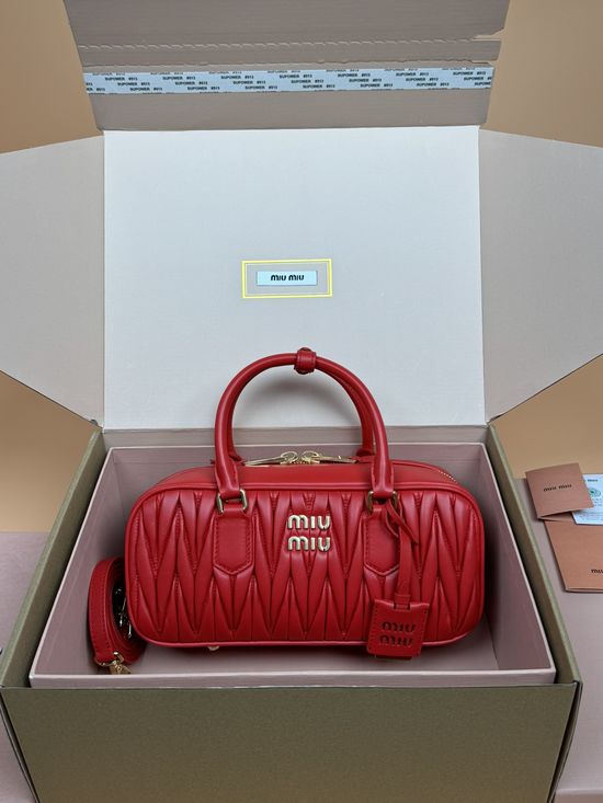 Miu Miu Arcadie Matelasse Lambskin Bowling Bag 5BB148
