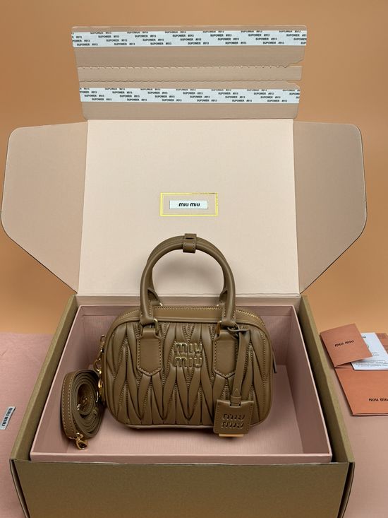 Miu Miu Arcadie Matelasse Caramel Lambskin Bag _5BB123