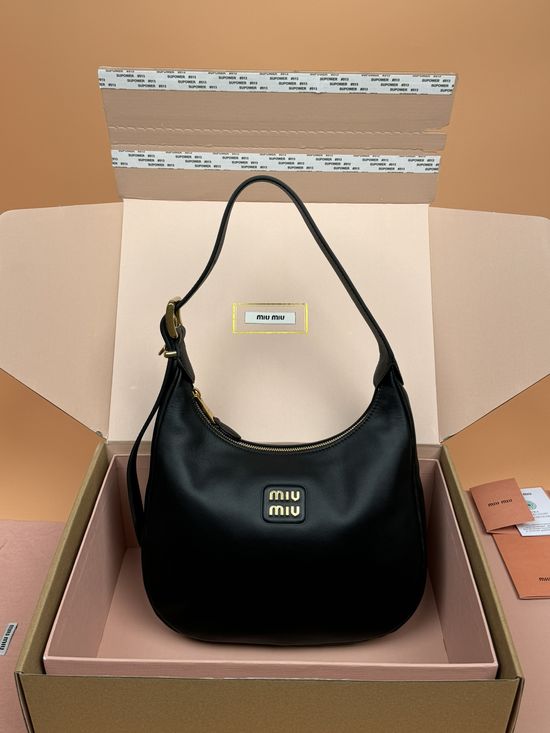 Miu Miu Leather Crescent Handbag Shoulder Bag 5BP177