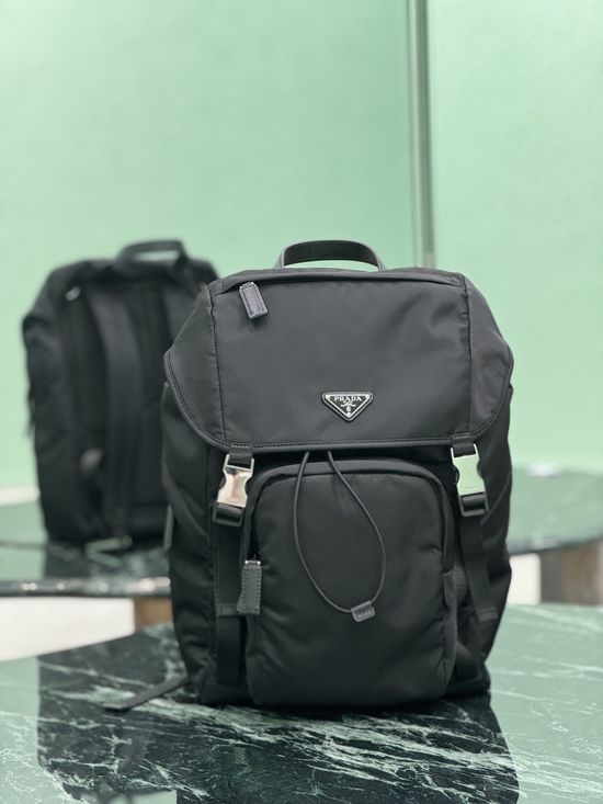 Prada Parachute Backpack with Pockets 2VZ135