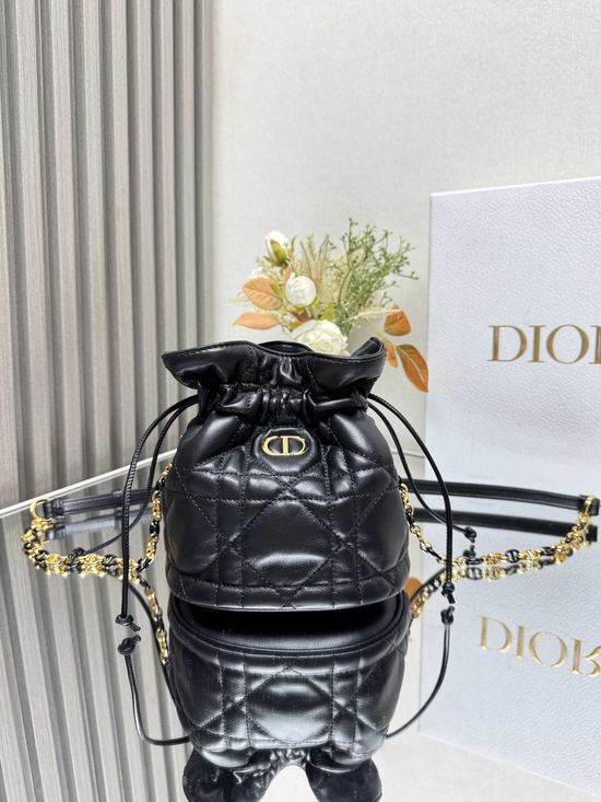 Christian Dior Caro Mini Leather Bucket Bag 5223