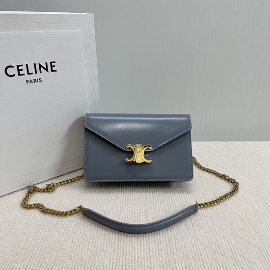 Celine Triomphe Leather Chain Wallet 10L033