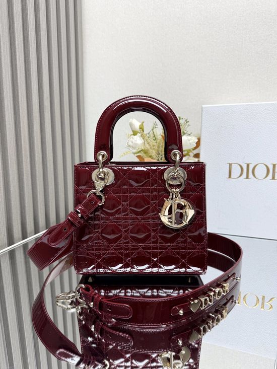 Christian Dior Lady Christian Dior My ABC Handbag Wine Red 9739