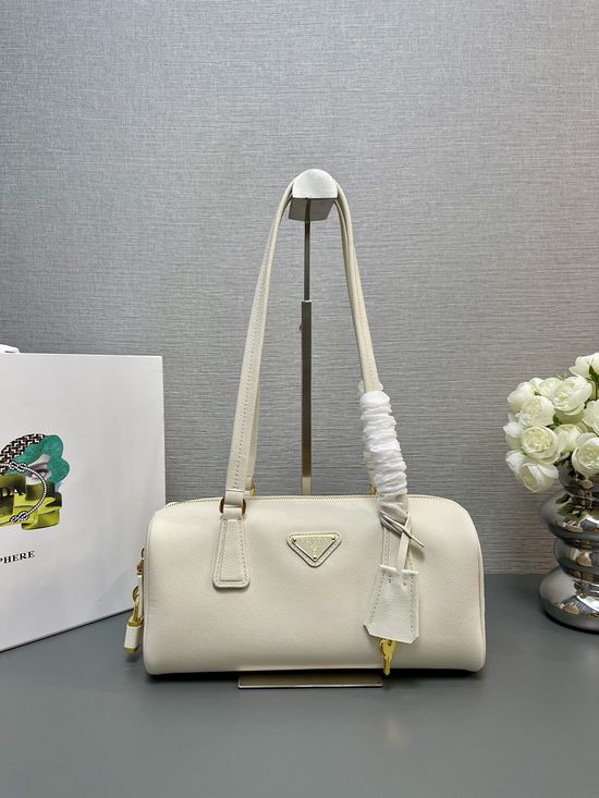 Prada Bowling Handle Leather Handbag 1BB127