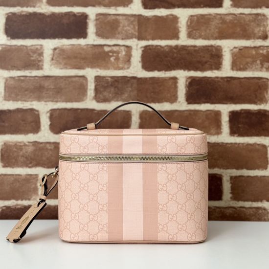 Gucci Large Tote Bag Premium Leather Grey Pink 811489