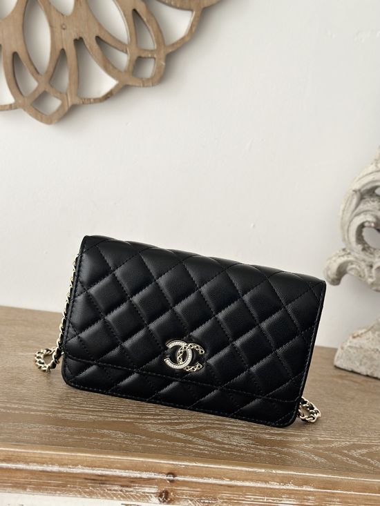 Chanel Lambskin Rhinestone Chain WOC 66012
