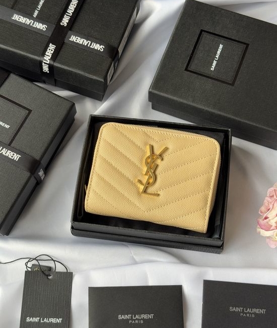 Yves Saint Laurent YSL Zip Around Leather Wallet 403723
