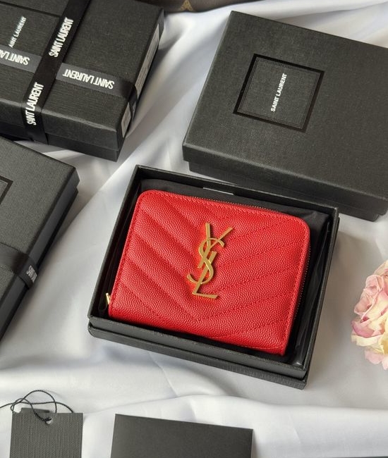 Yves Saint Laurent YSL Zip Around Leather Wallet 403723