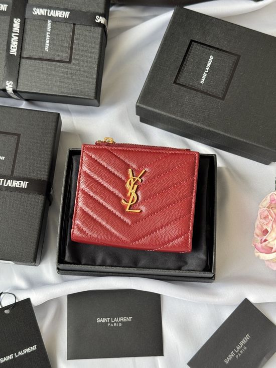 Yves Saint Laurent Fish Grain Card Holder Practical Design 517045