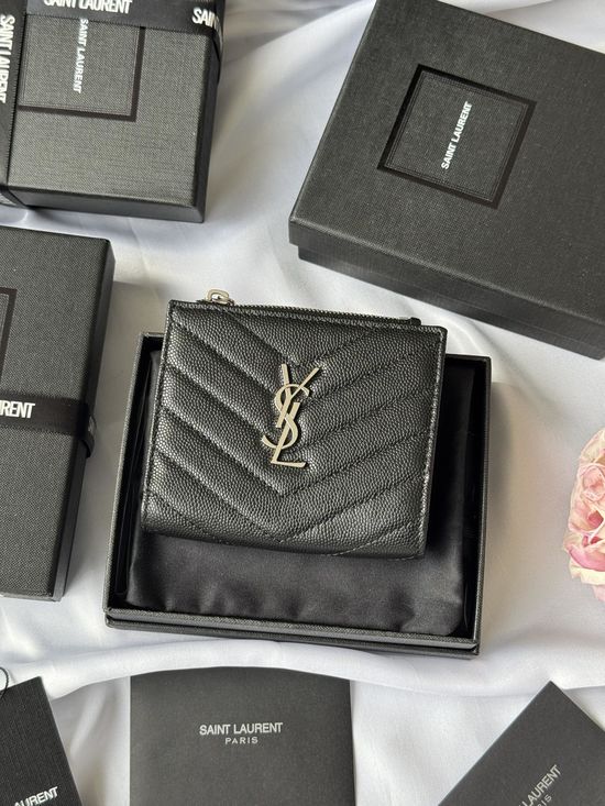 Yves Saint Laurent Fish Grain Card Holder Functional Choice 517045
