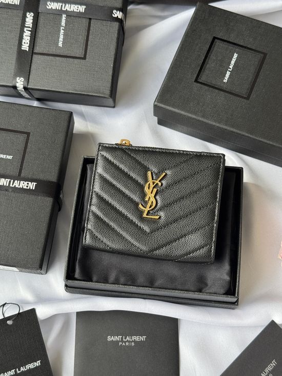 Yves Saint Laurent Fish Grain Card Holder Essential Accessory 517045
