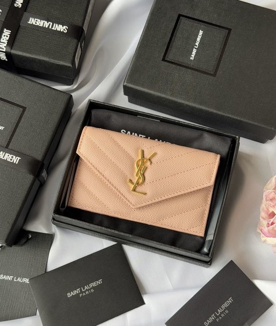 Yves Saint Laurent YSL Quilted Leather Card Holder 612808