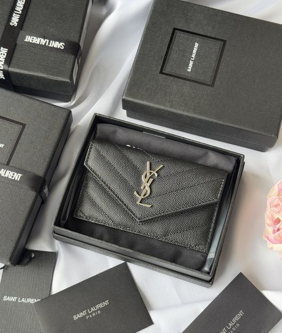 Yves Saint Laurent YSL Quilted Leather Card Holder 612808
