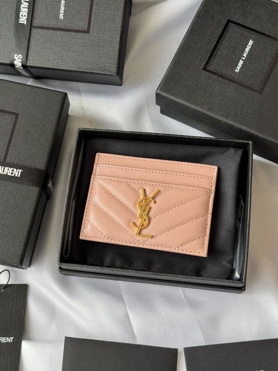 Yves Saint Laurent MONOGRAM Matelasse Leather Card Holder 423291