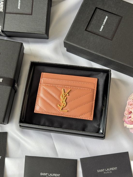 Yves Saint Laurent MONOGRAM Matelasse Leather Card Holder 423291