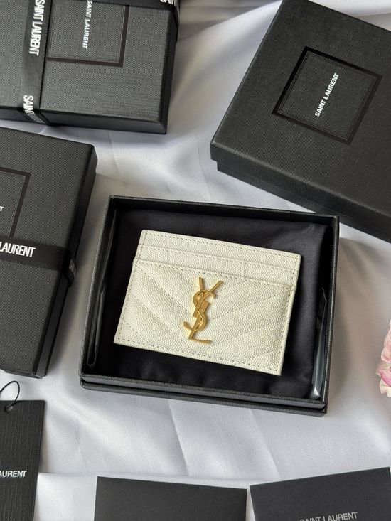 Yves Saint Laurent MONOGRAM Matelasse Leather Card Holder 423291