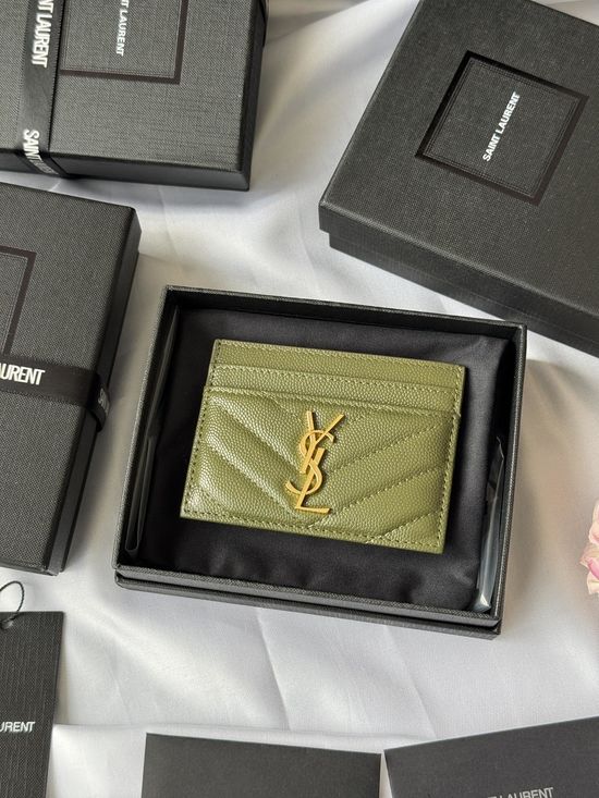 Yves Saint Laurent MONOGRAM Matelasse Leather Card Holder 423291