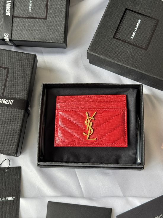 Yves Saint Laurent MONOGRAM Matelasse Leather Card Holder 423291