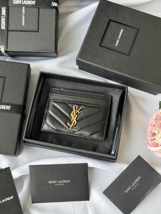 Yves Saint Laurent MONOGRAM Lambskin Card Holder 423291