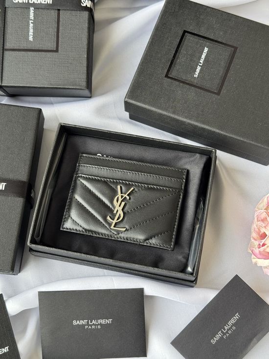 Yves Saint Laurent MONOGRAM Leather Card Holder 423291