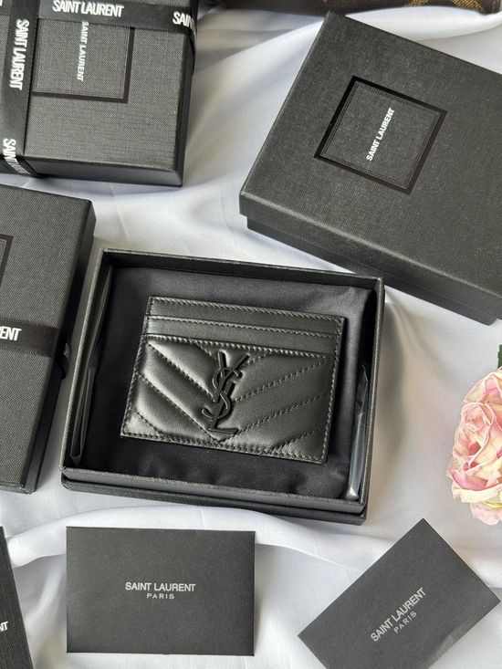 Yves Saint Laurent MONOGRAM Leather Card Holder 423291