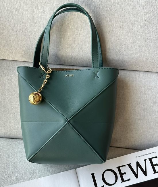 Loewe Puzzle Fold Mini Glossy Leather Handbag 1763