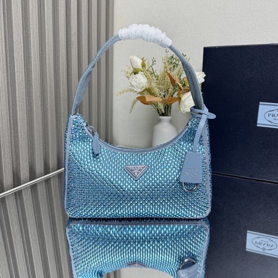 Prada Hobo Crystal Embellished Bag 1NE515
