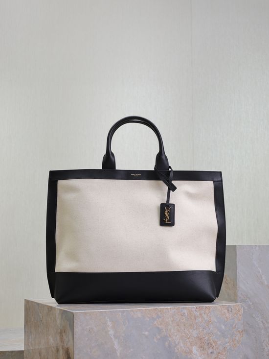 Yves Saint Laurent Shopping Canvas Tote Handbag 619757