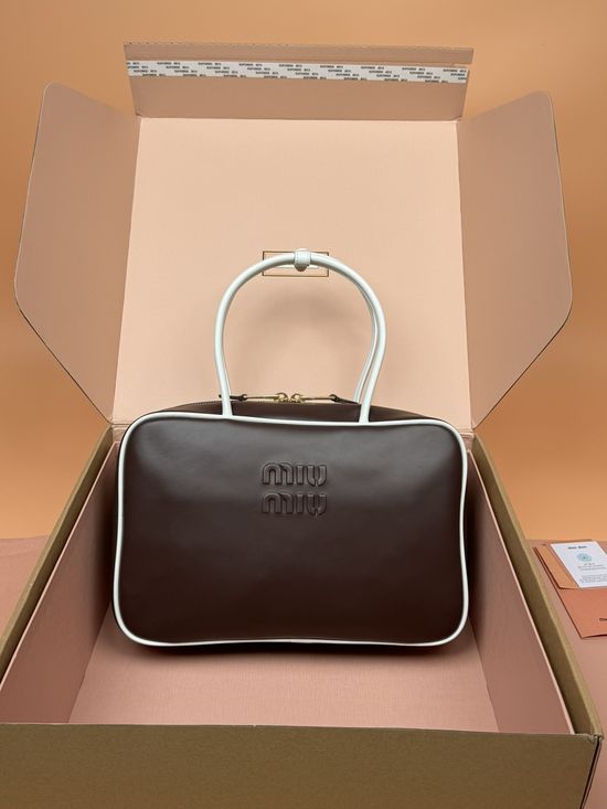 Miu Miu Beau Leather Color Block Handbag 5BB117