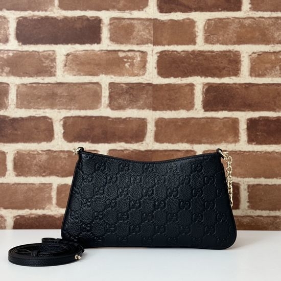 Gucci Dark Grained Leather GG Bag 815256