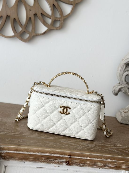 Chanel Lambskin Handle Logo Box Bag 66017