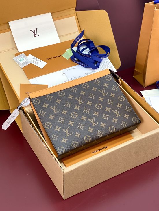 Louis Vuitton Pochette Voyage Yellow Monogram Macassar Handbag M12820