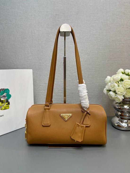 Prada Bowling Leather Long Handle Handbag 1BB127