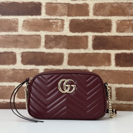 Gucci Handbag Burgundy Leather Bag 447632