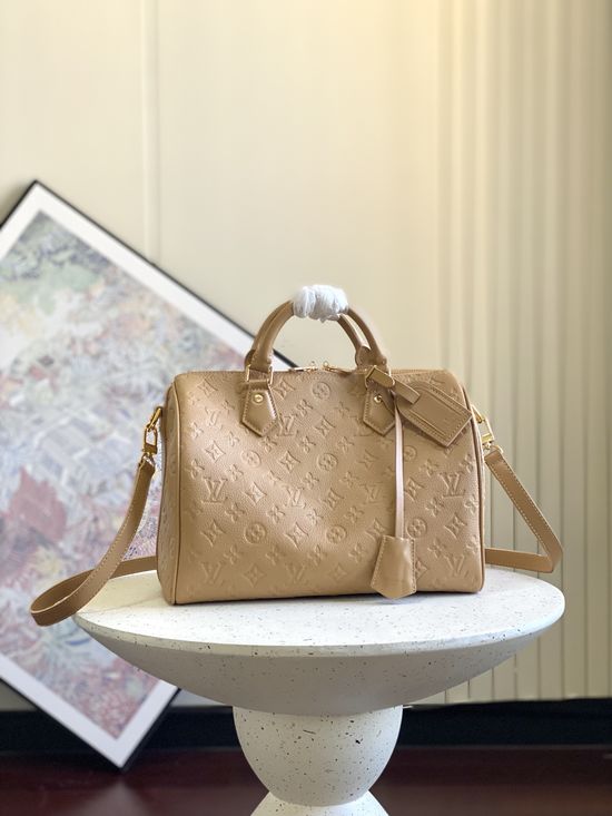 Louis Vuitton Speedy Soft Embossed Leather Handbag M47186