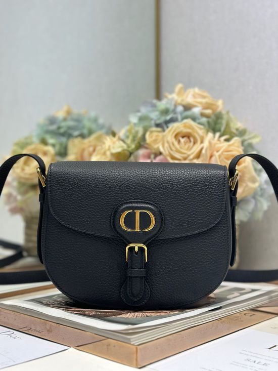 Christian Dior Bobby Black Grained Leather Bag 2093