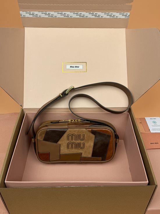 Miu Miu Beau Leather Patchwork Handbag 5BB158