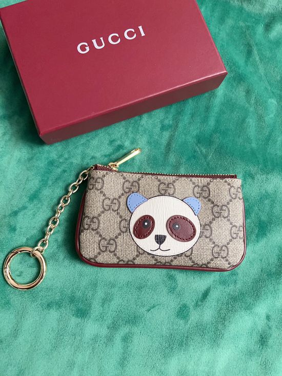 Gucci Cartoon Pattern PVC Leather Key Coin Pouch 818768