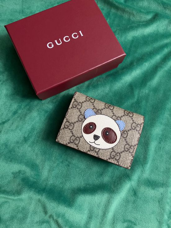 Gucci Cartoon Pattern Calfskin Card Holder Wallet 818767