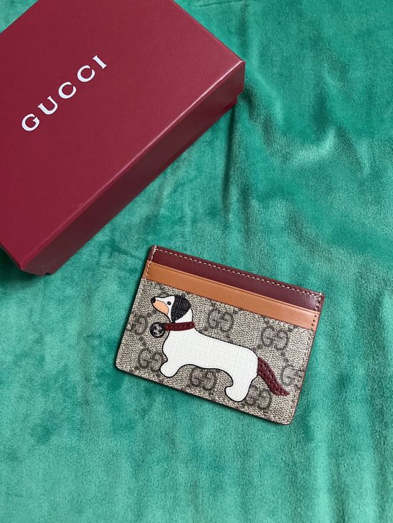 Gucci PVC And Calfskin Card Holder With Cartoon Prints 818769
