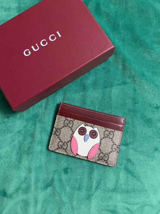 Gucci PVC And Calfskin Card Holder With Cartoon Prints 818769