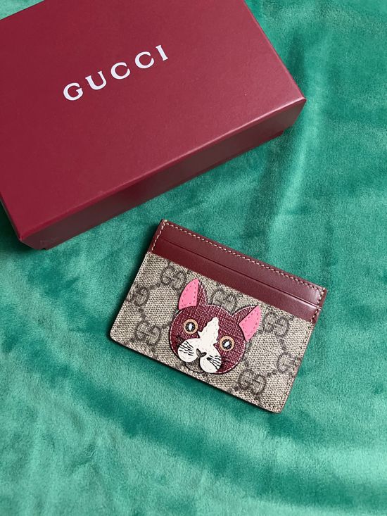 Gucci PVC And Calfskin Card Holder With Cartoon Prints 818769