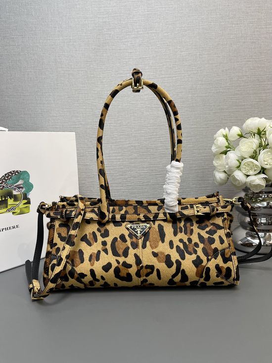 Prada SoftLux Leopard Print Handbag 1BA426