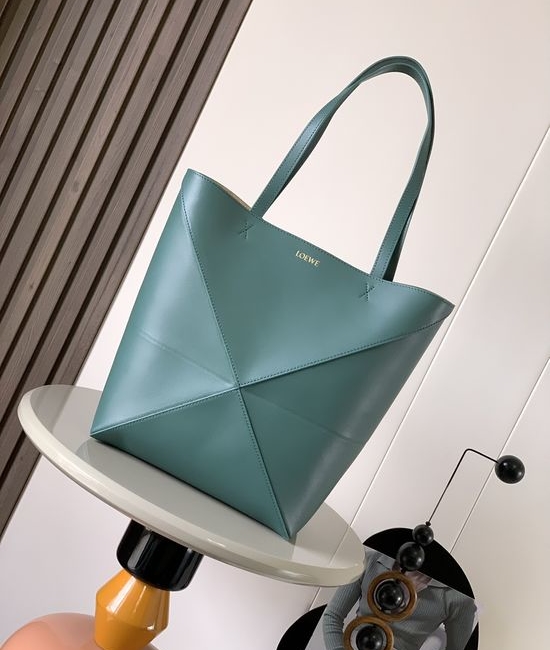 Loewe Puzzle Fold Glossy Leather Tote 9029